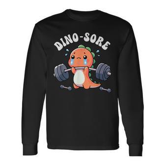 Dino Sore Gym Workout Fitness Weights Dinosaur Gym Langarmshirts - Geschenkecke