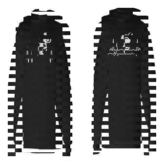 Dirt Bike Heartbeat EKG Motocross Race Riders Men Long Sleeve T-Shirt - Monsterry
