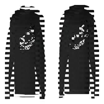 Diseños De Alicia En El País De Las Maravillas Gato De Cheshire Sonriendo En Blanco Y Negro Adulto S Manga Corta Novedad Talla S Negro Camiseta de manga larga - Regaloses