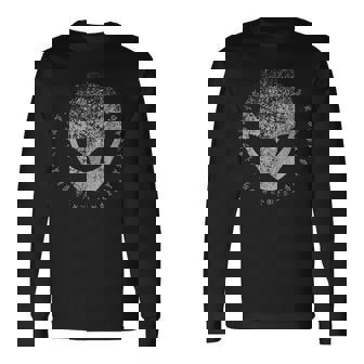 Distressed Ancient Alien Kopf Mit Alien Schreiben Langarmshirts - Geschenkecke