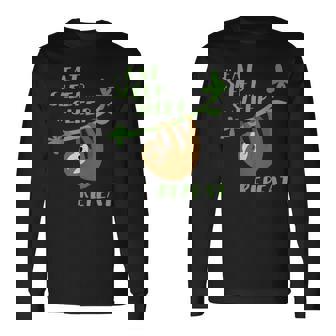 Divertida Con Texto Eat Sleep Repeat Camiseta de manga larga - Regaloses