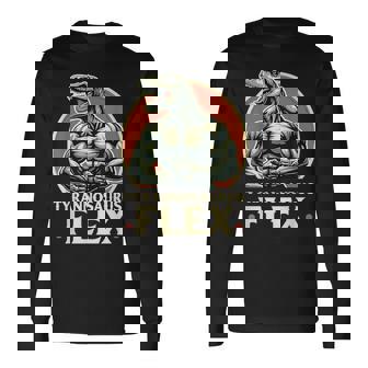 Divertido Bodybuilder Tyrannosaurus Flex Gym T-Rex Dinosaur Camiseta de manga larga - Regaloses