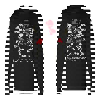 Divertido Boxeador Para Amantes Del Boxeo Kickboxing Esqueleto Camiseta de manga larga - Regaloses