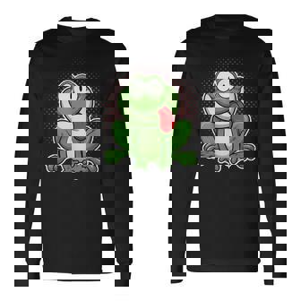 Divertido Rana Lengua Salga Ranas Traviesas Anfibio Camiseta de manga larga - Regaloses
