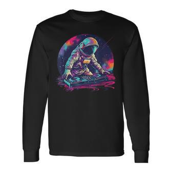 Dj Astronaut Space Galaxy Techno Rave Edm House Music Planet Langarmshirts - Geschenkecke