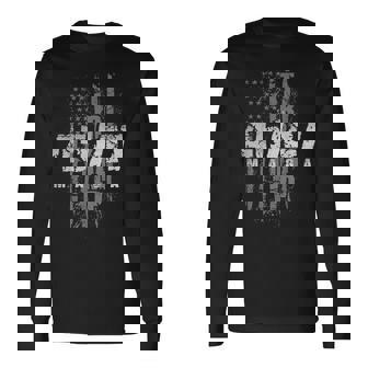 Donald Trump President 45-47 Maga Us Flag Long Sleeve T-Shirt | Mazezy