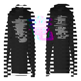Dragon Kanji Symbole Japonais Esthétiqueaporwave Glitch Ar T-shirt à manches longues - Cadeauxyz