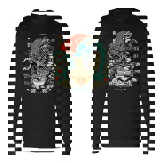 Dragon Ramen Kawaii Neko Japanese Noodles Aesthetic Long Sleeve T-Shirt - Monsterry