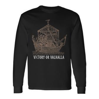Drakkar Ship Viking Victory Or Valhalla Vintage Tank Top Long Sleeve T-Shirt - Monsterry