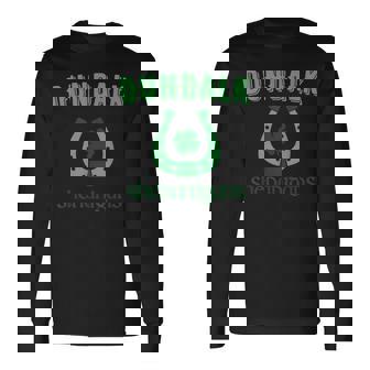 Dundalk Shenanigans St Patrick's Day Lucky Horseshoe Clover Long Sleeve T-Shirt - Monsterry