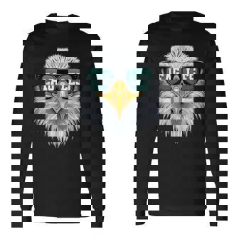 Eagles Lover Cool Bald Eagle's Head With Sunglasses Nature Long Sleeve T-Shirt | Mazezy