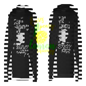 Easy Peasy Lemon Squeezy Sprüche Zitrone Obst Frucht Früchte Langarmshirts - Geschenkecke