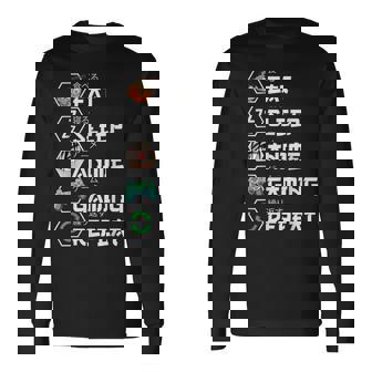 Eat Sleep Anime Gaming Repeat Camiseta de manga larga - Regaloses