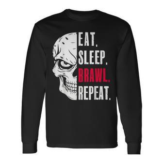 Eat Sleep Brawl Repeat ideo Game Langarmshirts - Geschenkecke