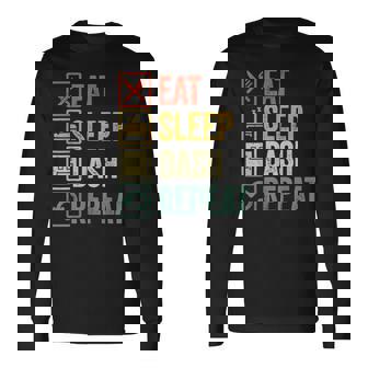Eat Sleep Dash Repeatideojuego Geometríaideojugador Camiseta de manga larga - Regaloses