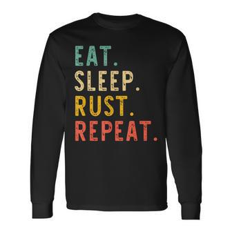 Eat Sleep Rust Repeat Programming Retrointage Langarmshirts - Geschenkecke