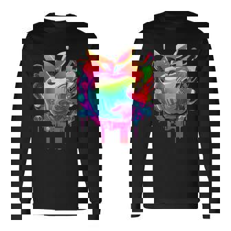 EDM Rave Festival Trippy Apple Electronic Dance Music Tank Top Long Sleeve T-Shirt - Monsterry