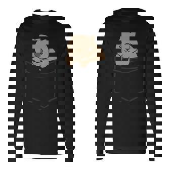 El Bebé Wombat En El Bolsillo Lindo Wombat Australiano Camiseta de manga larga - Regaloses