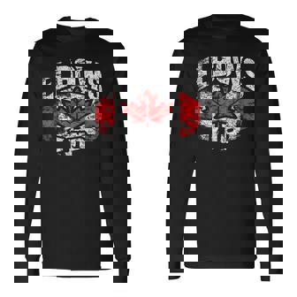 Elbows Up Canada Vintage Distressed Canadian Pride Long Sleeve T-Shirt - Thegiftio UK