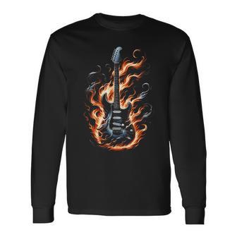 Electric Guitar With Flames Langarmshirts - Geschenkecke