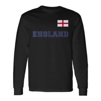 England With National Flag Flag On The Chest Langarmshirts - Geschenkecke