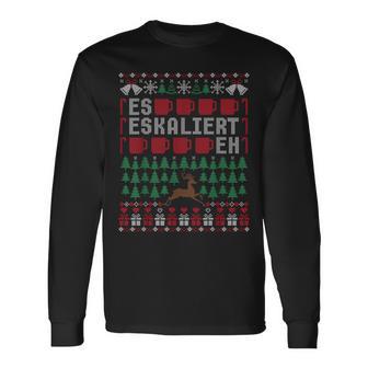 Es Eskaliert Eh Ugly Christmas Sweater Reindeer Christmas Langarmshirts - Geschenkecke