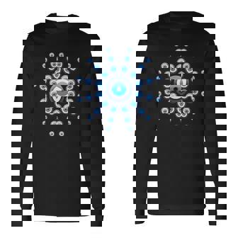 Evil Eye Against Evil Spirits Greek Turkish Eye Nazar Long Sleeve T-Shirt - Monsterry