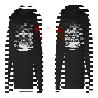 Faith Hope Love Snowman Leopard Red Plaid Christmas Pajamas Long Sleeve T-Shirt - Monsterry