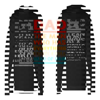 Fathers Day Bald Guy The Man Who Has Everything Bald Dad Long Sleeve T-Shirt - Thegiftio