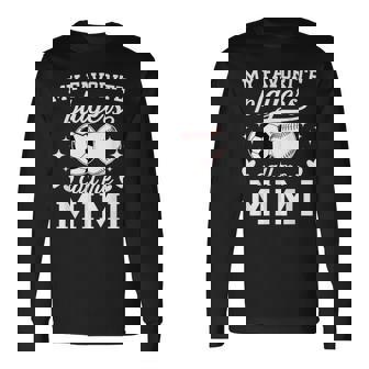 My Favorite Players Call Me Mimi Baseball Soccer Mimi Long Sleeve T-Shirt - Seseable