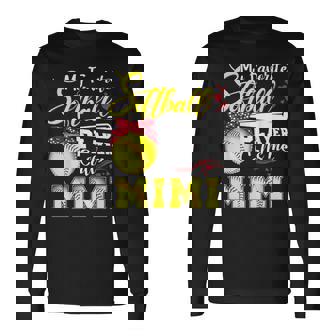 My Favorite Softball Player Calls Me Mimi Long Sleeve T-Shirt - Thegiftio