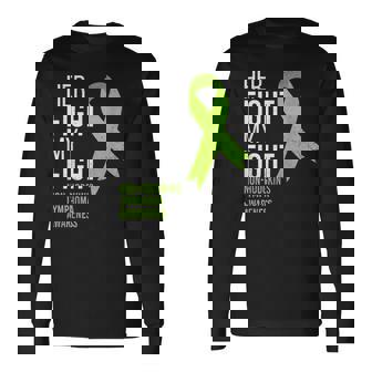 Her Fight Is My Fight Non-Hodgkin Lymphoma Awareness Ribbon Long Sleeve T-Shirt - Monsterry