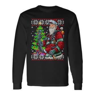 Fireman Santa Claus Fire Brigade Ugly Christmas Langarmshirts - Geschenkecke