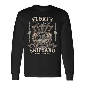 Flokis Shipyard Kattegat Viking Ship And Sword Viking Axe Tank Top Long Sleeve T-Shirt - Monsterry