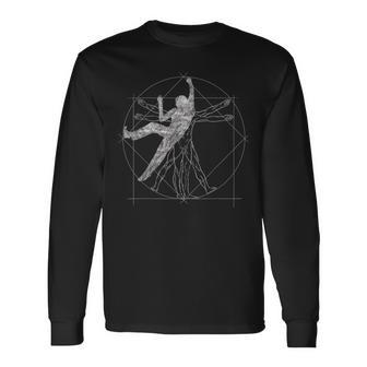 Freeclimberitruvian Man Climbing Bouldering Langarmshirts - Geschenkecke