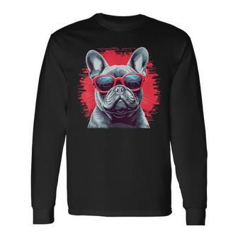 French Bulldog With Sunglasses Langarmshirts - Geschenkecke