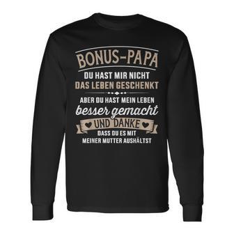 Bonus Dad Stepfather Saying Father's Day Christmas Langarmshirts - Geschenkecke