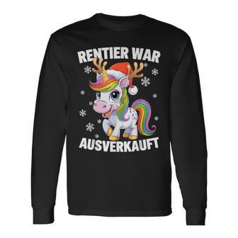 Christmas Unicorn Reindeer Was Out Sold Out Langarmshirts - Geschenkecke