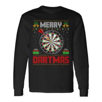 Dart Game Merry Dartmas Xmas Santa Ugly Dart's Christmas Langarmshirts - Geschenkecke