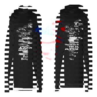 Donald Trump American Flag Canada Greenland Gulf Map Long Sleeve T-Shirt | Mazezy