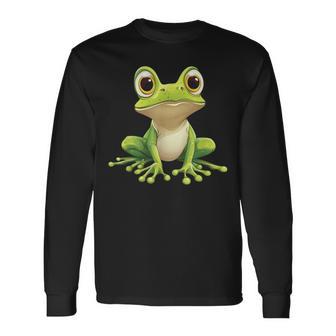 Frog With Big Eyes Frog Motif Langarmshirts - Geschenkecke