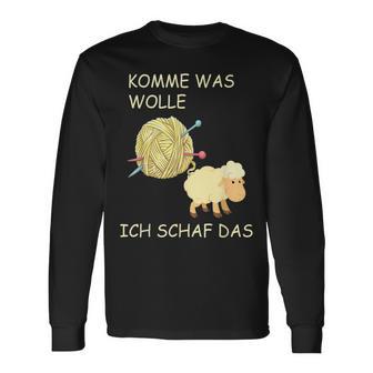 Knitting Saying Comme Was Wolle Ich Sheep Das Langarmshirts - Geschenkecke