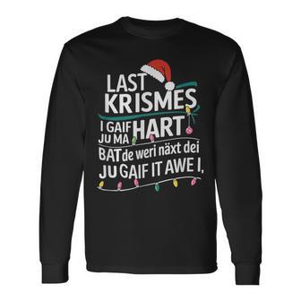 Last Christmas Parody Humour With Christmas Lights Langarmshirts - Geschenkecke