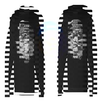 Lion Lovers Wearing Glasses Retro Vintage Style Long Sleeve T-Shirt | Mazezy
