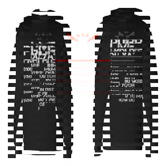 Plumber Plumber Hourly Labor Rates Plumber Men Long Sleeve T-Shirt | Mazezy