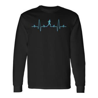 Running With Heartbeat For Runners And Joggers Cool S Langarmshirts - Geschenkecke