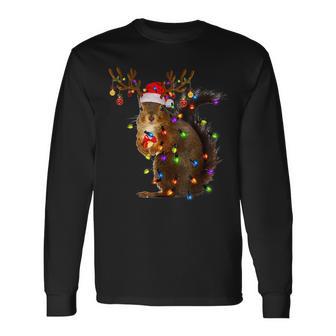 Squirrel Christmas Tree Lights Reindeer Christmas Langarmshirts - Geschenkecke