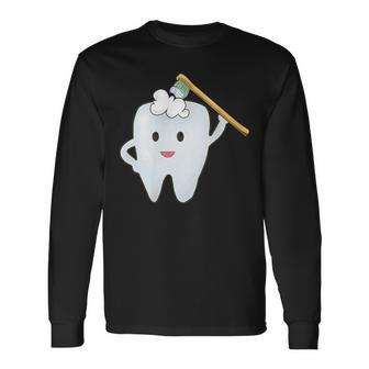 Tooth Brushing The Th With The Toothbrush Langarmshirts - Geschenkecke