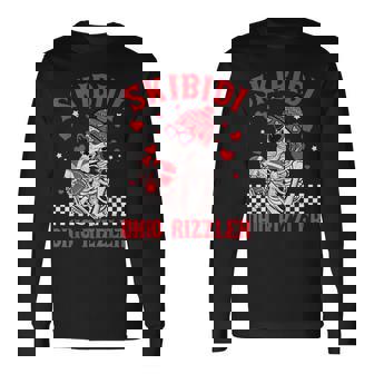 Valentines Day Skibidi Ohio Rizzler Heart Skeleton Long Sleeve T-Shirt | Mazezy