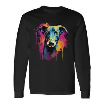 Galgo Espanol Colourful Greyhound Langarmshirts - Geschenkecke